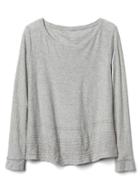 Gap Women Embroidered Long Sleeve Swing Top - New Heather Grey
