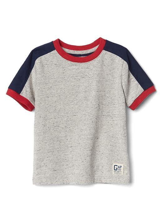 Gap Colorblock Slub Tee - Light Heather Gray