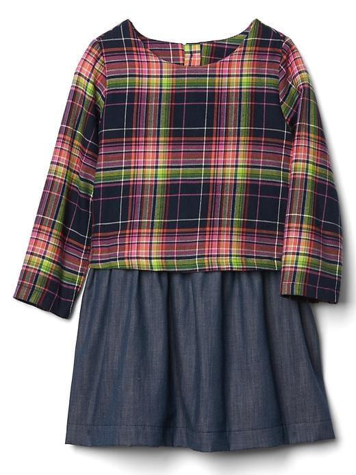 Gap Plaid Double Layer Dress - Plaid