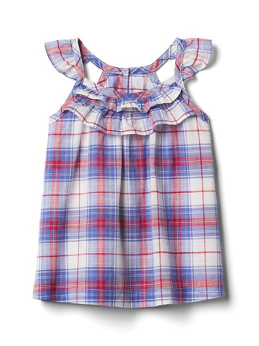 Gap Plaid Ruffle Tank - Red Plaid