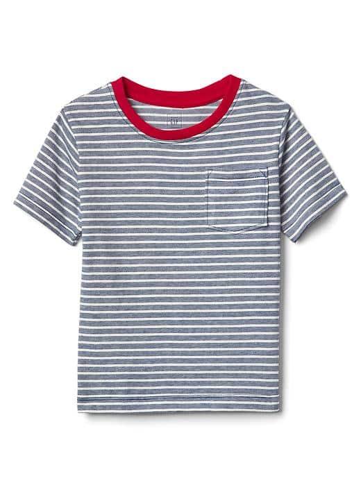 Gap Stripe Short Sleeve Pocket Tee - Deep Cobalt