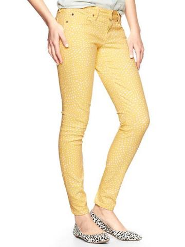 Gap 1969 Printed Always Skinny Skimmer Jeans - Yellow Print