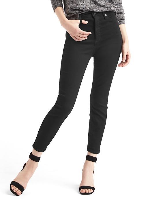 Gap Women Stretch 1969 True Skinny Super High Rise Crop Jeans - Black