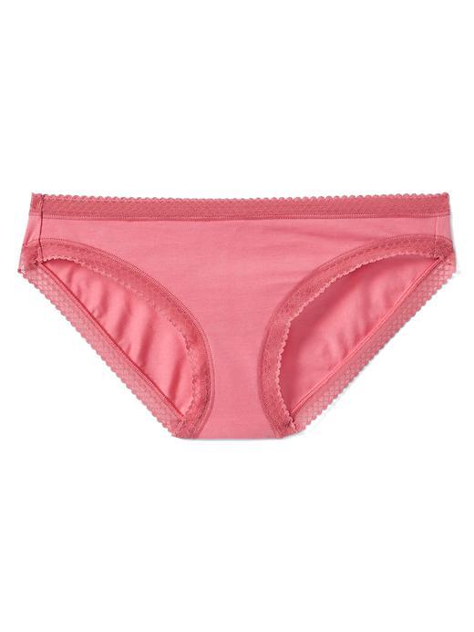 Gap Women Geometric Lace Trim Bikini - Pink Kiss