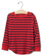 Gap Stripe Waffle Knit Tee - Pure Red