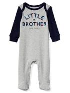 Gap Little Brother Footed One Piece - Light Heather Gray