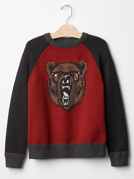 Gap Intarsia Baseball Sweater - Red Spice