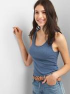 Gap Scoop Neck Tank - Blue Heather