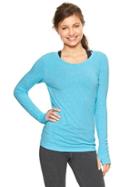 Gap Gapfit Breathe Long Sleeve T - Bright Turquoise