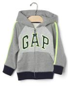 Gap Logo Colorblock Zip Hoodie - Grey Heather