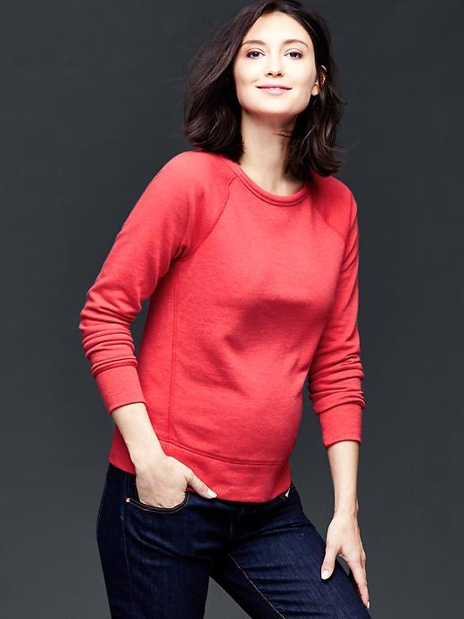 Gap Women Solid Crew Sweatshirt - Hot Red 664