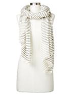 Gap Women Merino Wool Blend Stripe Scarf - Off White