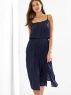 Gap Women Drapey Pleated Midi Dress - Dark Night