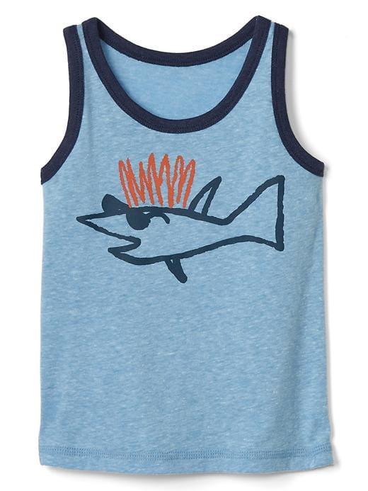 Gap Seaside Graphic Tank - Light Blue Heather B81