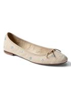 Gap Women Fabric Cinch Ballet Flats - Natural