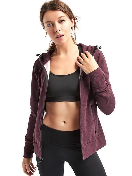 Gap Women Elements Fleece Zip Hoodie - Plum Heather