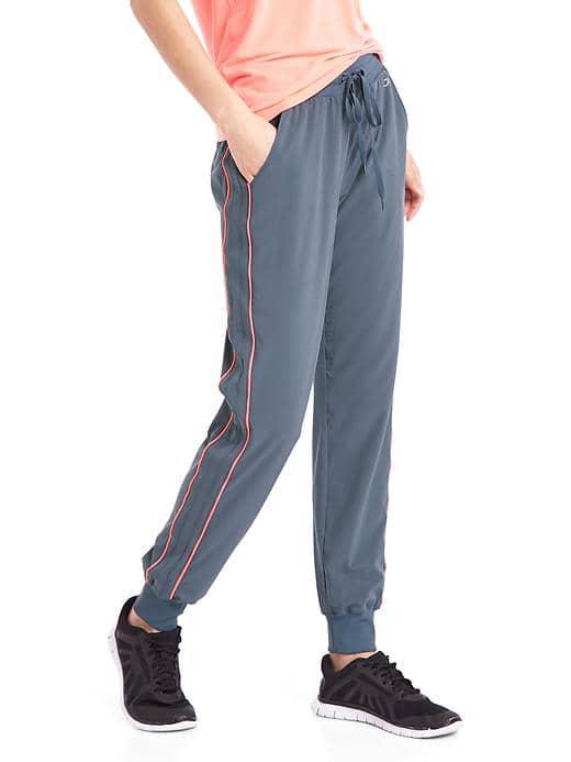 Gap Women Studio Stripe Panel Joggers - Frozen Lake