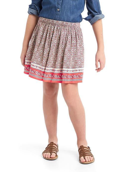 Gap Women Floral Border Flippy Skirt - Fire Coral