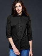 Gap Women Tailored Poplin Shirt - True Black
