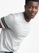 Gap Men Marled Football Tee - Light Heather Grey