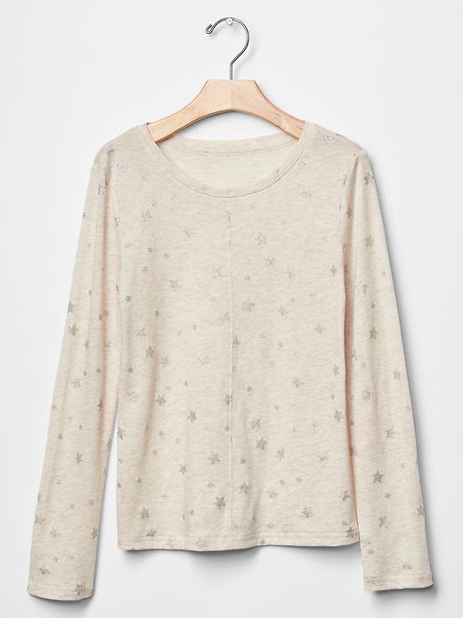 Gap Shimmer Seam Tee - Oatmeal Heather
