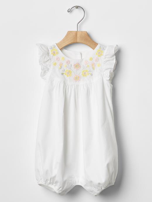 Gap Floral Border Flutter One Piece - Optic White