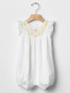 Gap Floral Border Flutter One Piece - Optic White