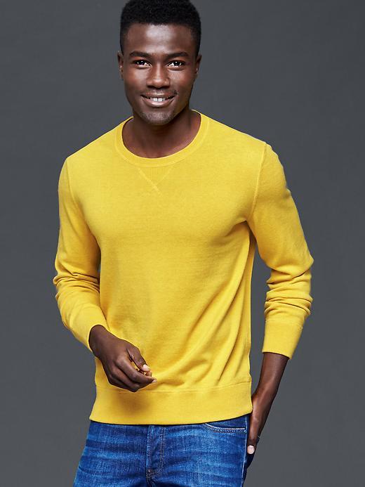 Gap Cotton Crew Sweater - Yellow Heather