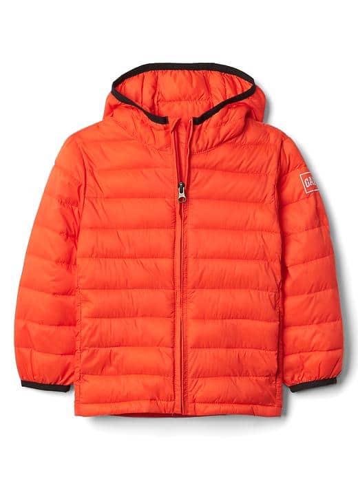 Gap Coldcontrol Lite Puffer Hoodie - Orange Pop
