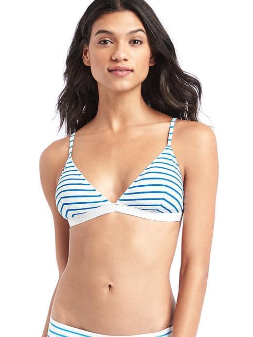 Gap Women Stripe Triangle Bikini Top - Blue & White Stripe