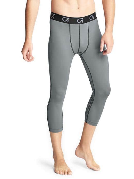 Gap Men Three Quarter Compression Base Layer Tights - Mercury Grey