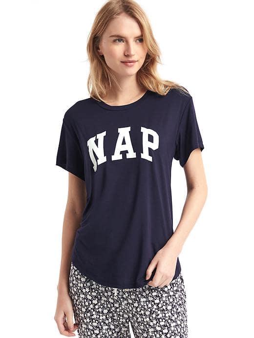Gap Women Mix And Match Short Sleeve Sleep Shirt - Dark Indigo