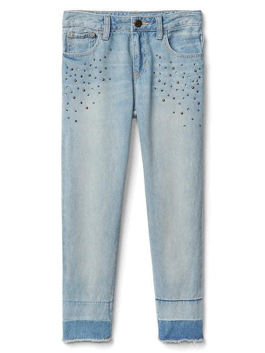 Gap Women 1969 Studded Girlfriend Ankle Jeans - Indigo