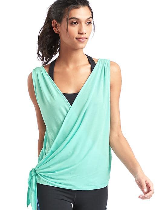 Gap Women Gapfit Breathe Wrap Tank - Beach Blue