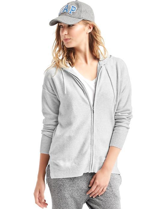 Gap Women Soft Zip Hooded Sweater - Heather Grey