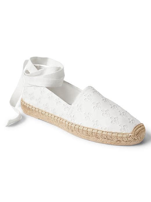 Gap Women Eyelet Lace Up Espadrilles - White Eyelet