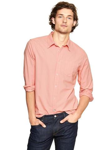 Gap Modern Oxford Solid Shirt - Winter Peach