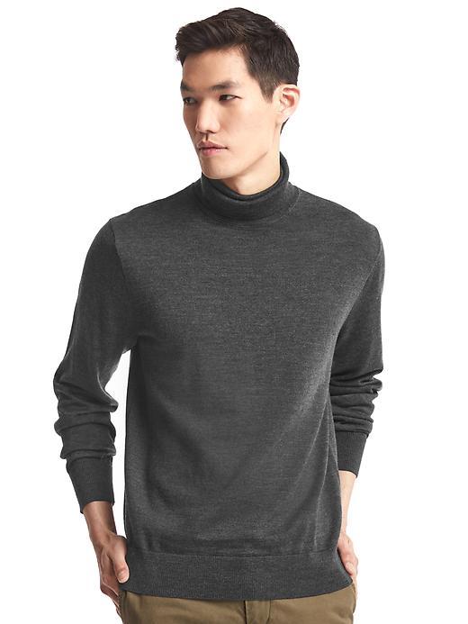 Gap Men Merino Wool Turtlenck Sweater - Dark Charcoal