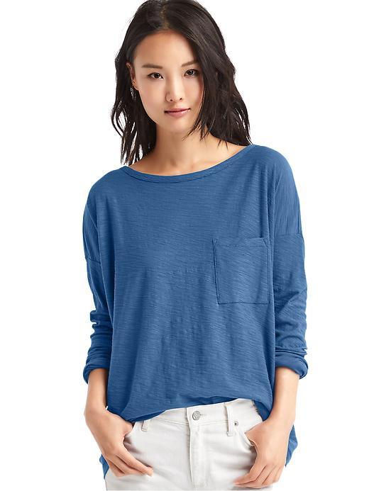 Gap Boatneck Long Sleeve Tee - Pangea Blue