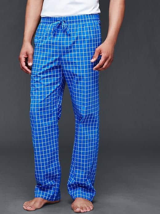 Gap Men Windowpane Pj Pants - Blue Allure