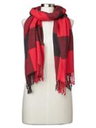 Gap Women Cozy Modal Holiday Plaid Scarf - Holly Berry