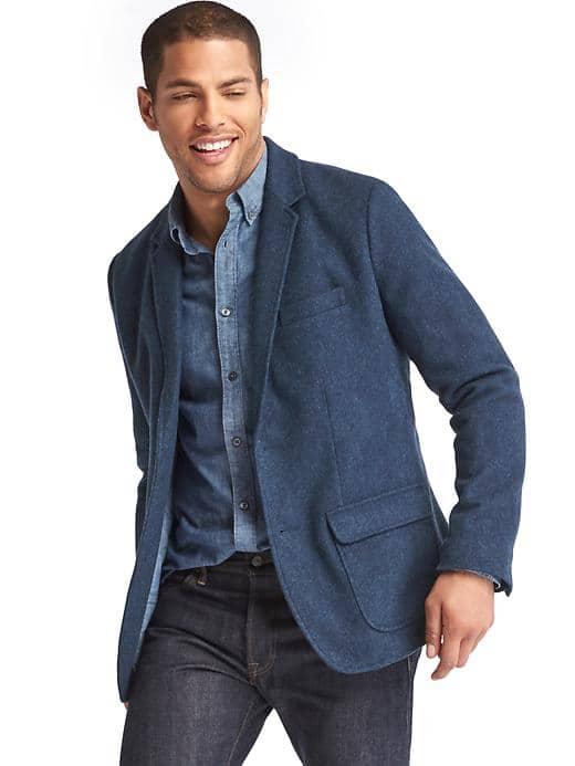 Gap Men Wool Blazer - Navy