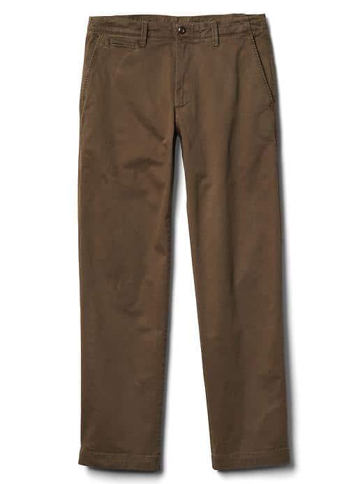 Gap Men Vintage Wash Relaxed Fit Chinos Stretch - Ripe Olive
