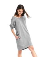 Gap Women French Terry Sweatshirt Dress - New Heather Grey