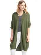 Gap Women Three Quarter Sleeve Cocoon Cardigan - Olive Heather