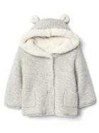 Gap Cozy Bear Garter Sweater - Light Grey Marle