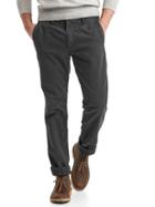 Gap Men Vintage Wash Flannel Lined Straight Fit Khakis - Black Night