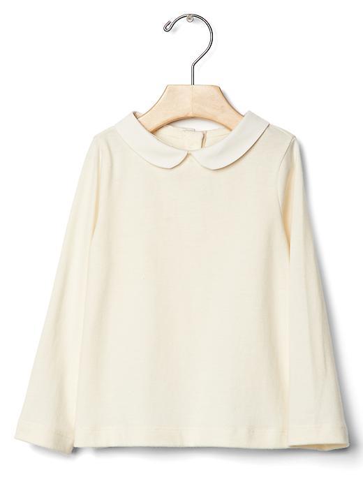 Gap Contrast Collar Stripe Tee - Ivory Frost