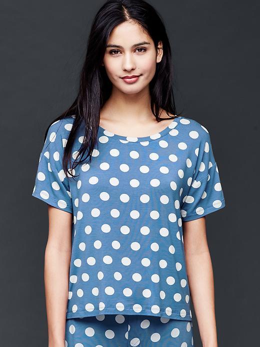 Gap Women Modal Mix And Match Tee - Bay Dot Oasis Blue