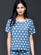 Gap Women Modal Mix And Match Tee - Bay Dot Oasis Blue